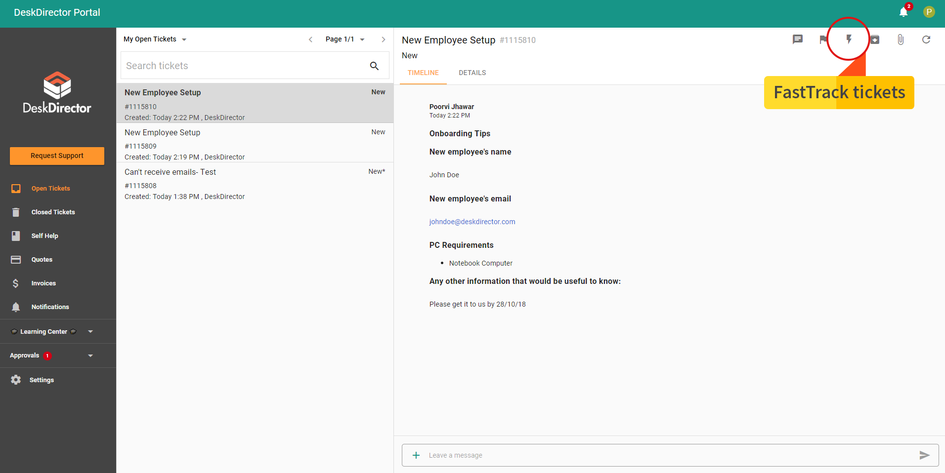 Ticket management - client portal